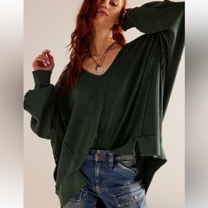 Free People Buttercup thermal top in green